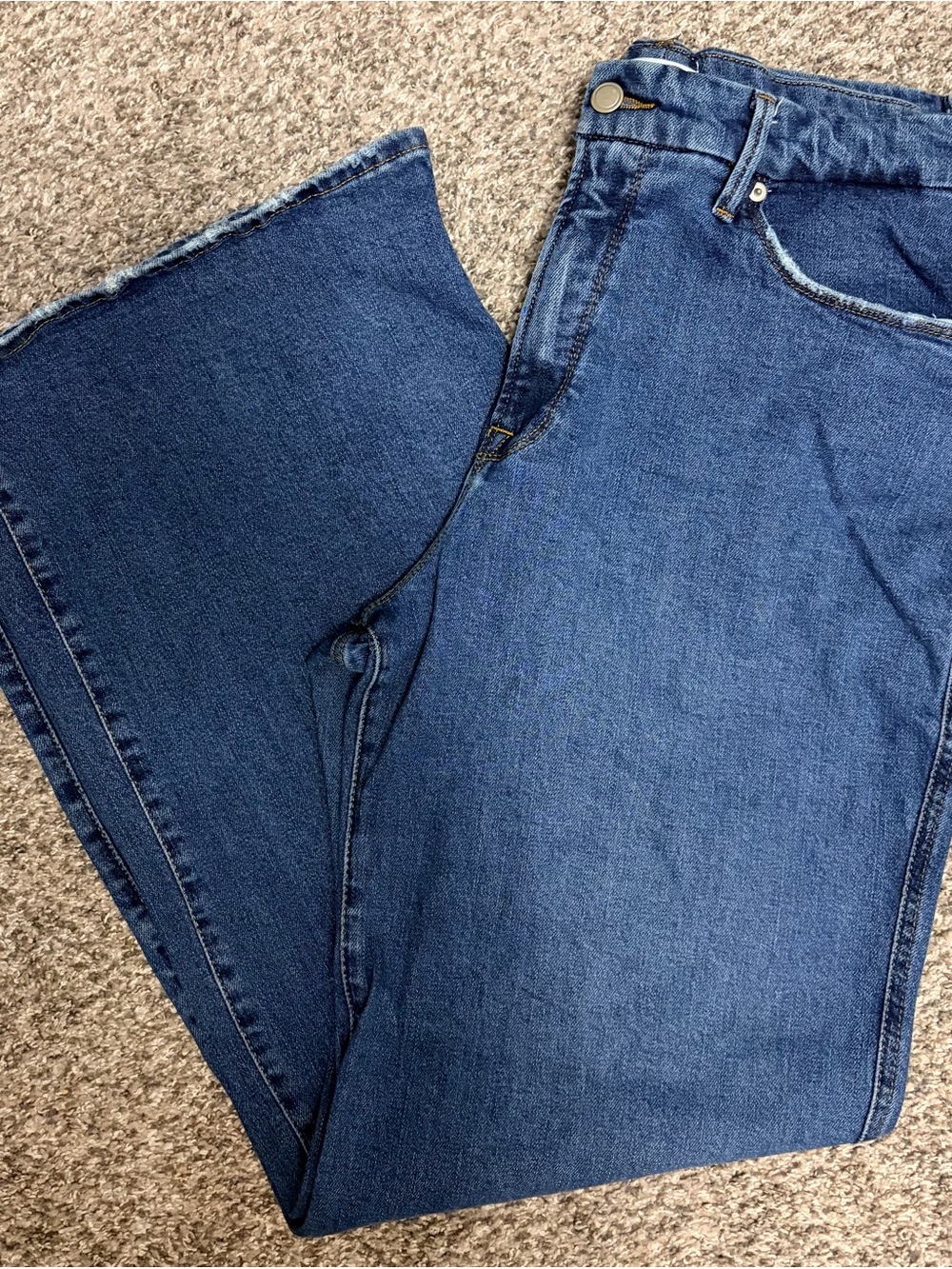 Good American Blue Wide- Leg Good Skate Flare Jeans Size 14/32